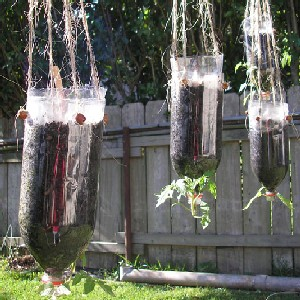 Cosecha colgante / hanging crop. Visto en / seen at http://myhangingbaskets.com/hanging_planters.htm